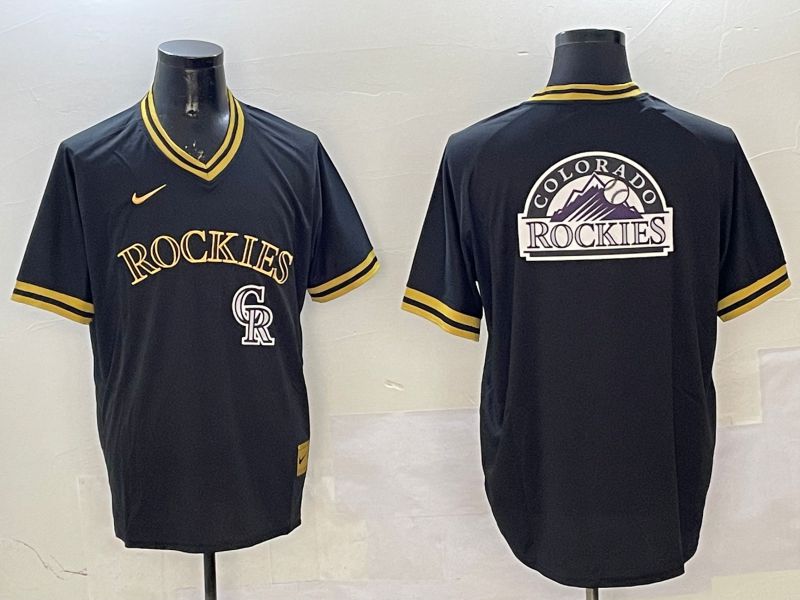 Men Colorado Rockies Blank Black Gold Game 2025 Nike MLB Jersey style 4->cleveland indians->MLB Jersey